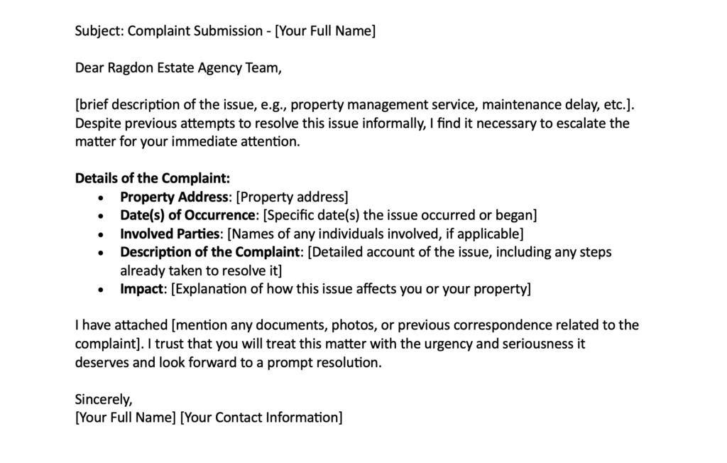 Email Sample For Landlords
